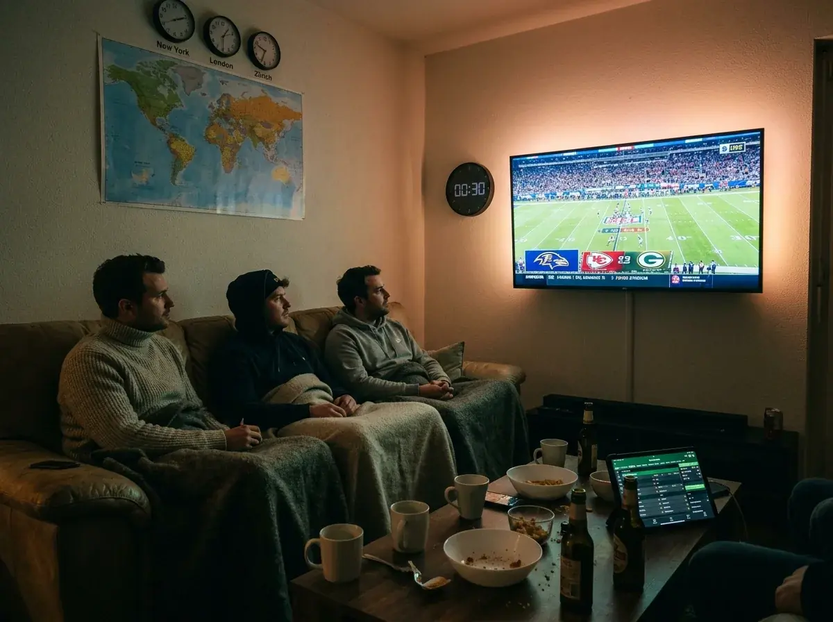 NFL-Spielzeiten für Schweizer Live-Wetter: Sonntagsspiele und Super Bowl LX 2026 um 00:30 MEZ im Zeitzonenüberblick