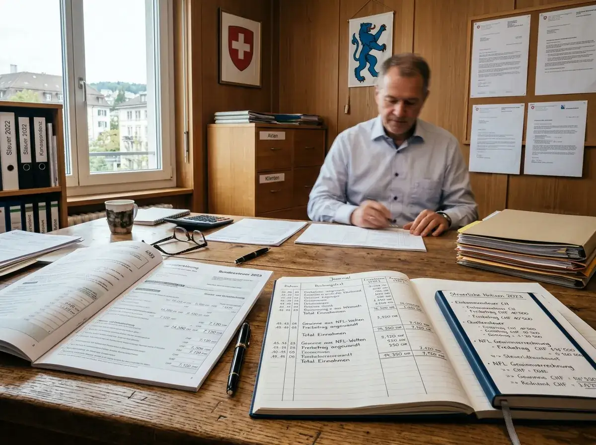 NFL Wettgewinne und Steuern in der Schweiz: Freibetrag CHF 1.070.400 bei Sporttip, volle Steuerpflicht bei Offshore-Anbietern erklärt